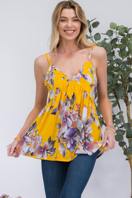 Celeste Full Size Floral V-Neck Cami